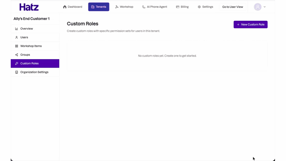 Benutzerdefinierte Benutzerrolle